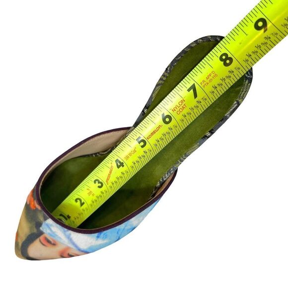 Rare Suzhou Cobblers “In The Mood” Green Wool Felt Handmade Kitten Heel - Picture 9 of 12